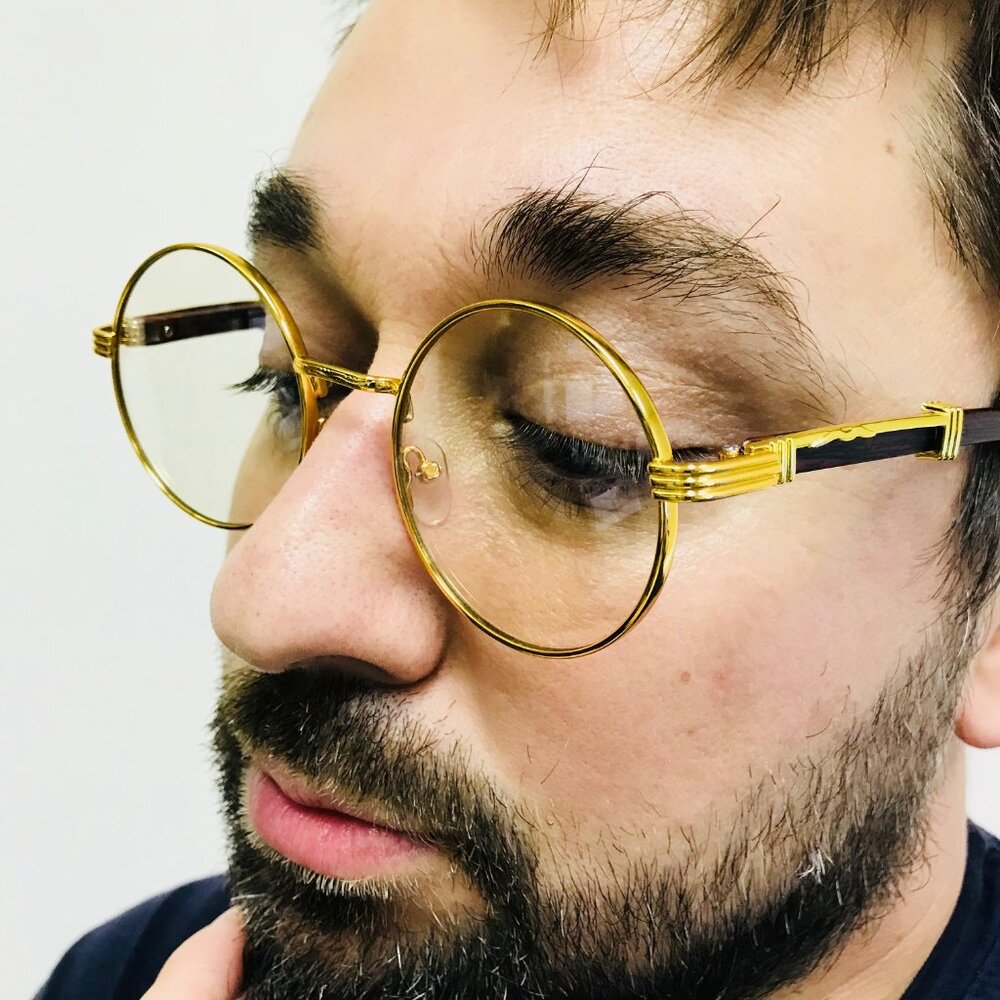 Round Clear Lens Men Sunglasses Gold Frame Hip Hop Style Buffs Migos Classic New